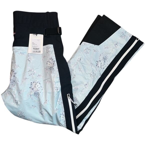 Bogner Fire + Ice X Loveshackfancy Lt.Blue Navy Floral Print Portia Ski Pants 10 - Picture 7 of 12